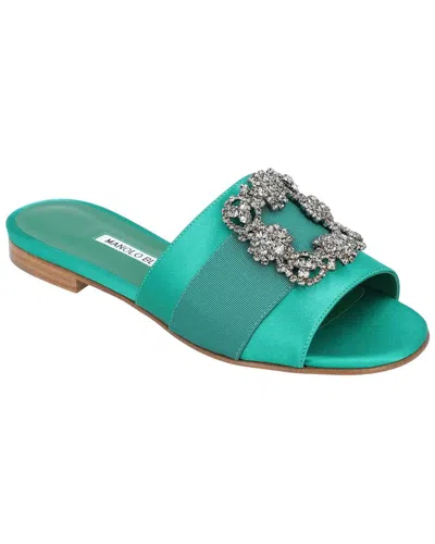 Pre-owned Manolo Blahnik Women's Canvas Martamod Flat, Never Worn (authentic Pre-loved)