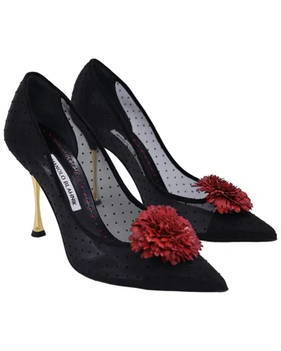 Manolo Blahnik Women's Canvas Sohemias 105 Pointed-toe Pump (authentic Pre-  Loved)