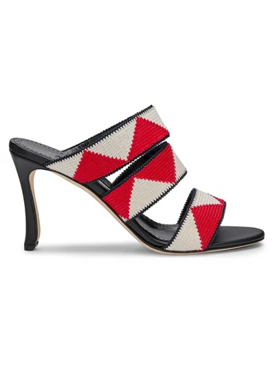 Manolo Blahnik Capro Woven-strap Sandals In Multi
