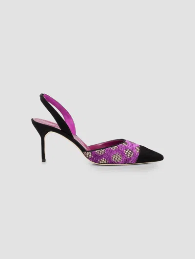 Manolo Blahnik Women's Capsli Gala Slingback Pumps In Purple
