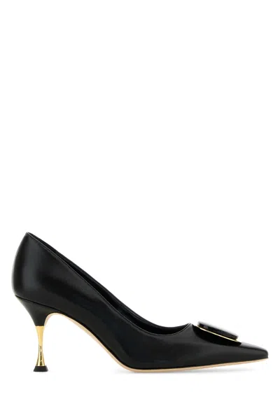 Manolo Blahnik Women Chiaran Mone Sc Alomet 070 In Black