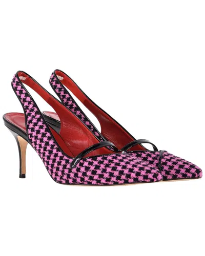 Manolo Blahnik Women's Cotton Tweed Houndstooth Slingback Pump (authentic Pre-  Loved)