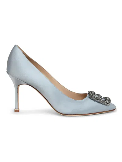 Manolo Blahnik Women's Hangisi 90mm Embellished Satin Pumps In Blue