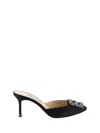Manolo Blahnik Hangisimu 70 Embellished Satin Mules In Multicolor