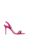 Manolo Blahnik Lamisan Fabio Satin 090 Sandal In Pink
