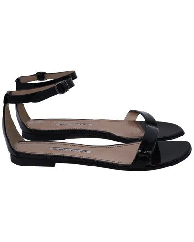 Manolo Blahnik Women's Leather Chafla Sandal (authentic Pre-loved) In Black