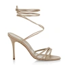Manolo Blahnik Women's Leva 105mm Leather Wrap Heels Sandals Cream Nude In Multi