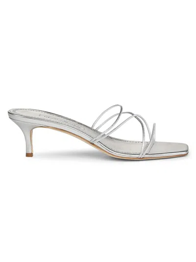 Manolo Blahnik Women's Ninfemu 50mm Leather Strappy Sandals In Multi