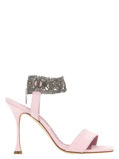 Manolo Blahnik Women's Pastel Suede Lierasan Sandals