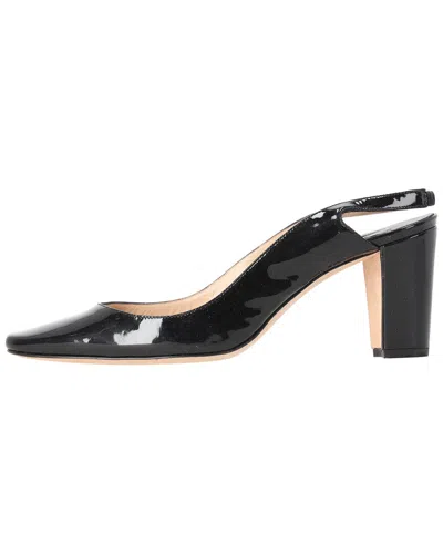 Pre-owned Manolo Blahnik Women's Patent Leather Almond-toe Slingback Pump (authentic  Pre-loved) In Black