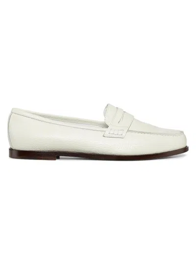 Manolo Blahnik Women's Perrita Leather Loafers In White