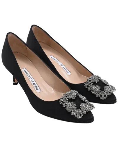 Manolo Blahnik Women's Satin Hangisi 70 Pump (authentic Pre-loved) In Black