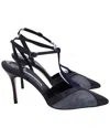 Manolo Blahnik Catillo Color-block Sling Back Pumps In Grey And Blue Suede In Gray