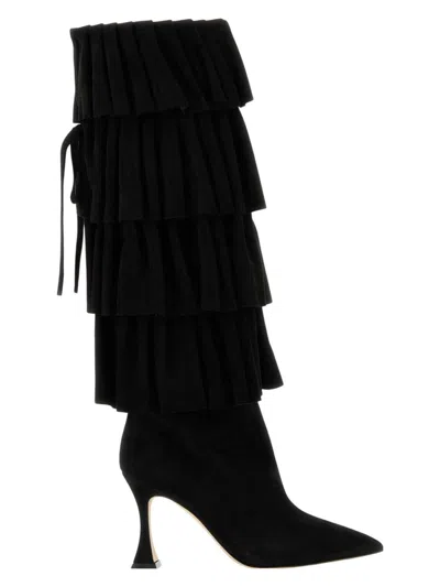 MANOLO BLAHNIK WOMEN'S SUEDE MIRALONE BOOTS