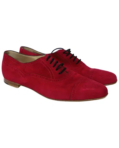Pre-owned Manolo Blahnik Women's Suede Witney Brogue (authentic Pre-loved)