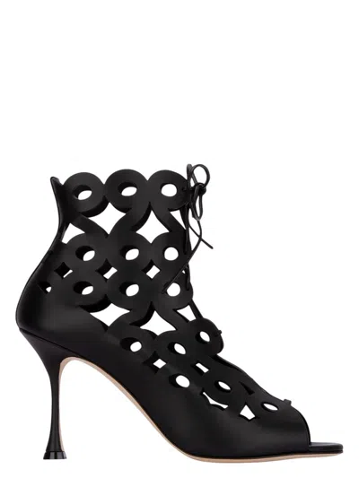 Manolo Blahnik Women's Taralo 90mm Cut Out Boots