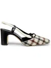 Manolo Blahnik Checked Slingback Pumps In Black