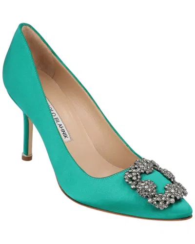 Manolo Blahnik Women's Viscose Hangisi 90 Pumps, Never Worn (authentic Pre-  Loved) In Green