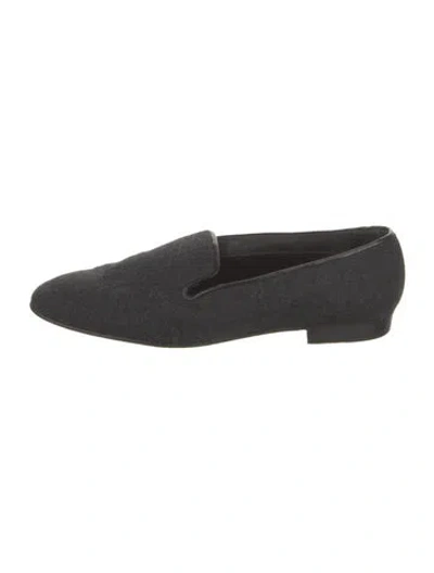 Pre-owned Manolo Blahnik Wool Loafers In Gray