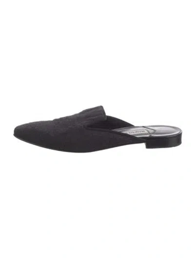Pre-owned Manolo Blahnik Wool Mules In Black