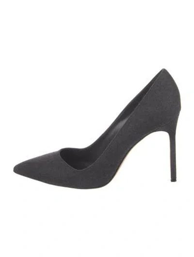 Pre-owned Manolo Blahnik Wool Pumps In Gray