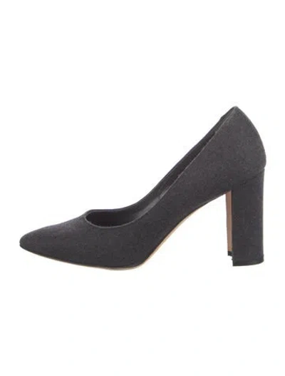 Pre-owned Manolo Blahnik Wool Pumps In Gray