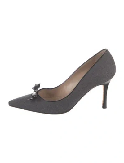 Pre-owned Manolo Blahnik Wool Pumps In Grey