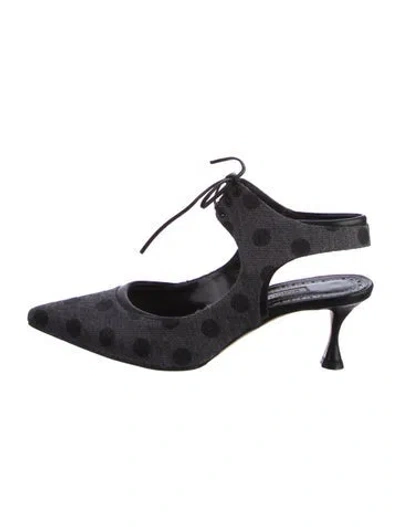 Pre-owned Manolo Blahnik Wool Slingback Pumps In Multi