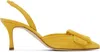 Manolo Blahnik 70mm Maysli Suede Slingback Pumps In Light Yellow