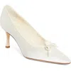 Manolo Blahnik Zaman Pointed Toe Pump In White