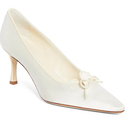 Manolo Blahnik Zaman Pointed Toe Pump In White