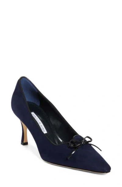 Manolo Blahnik Zaman Pump In Navy/black