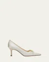 Manolo Blahnik Zaman Silk Lace-up Pumps In Lcrm1309