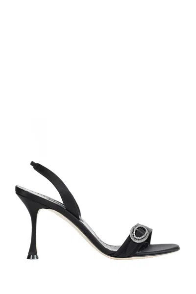 Manolo Blahnik Zutosan Crystal-embellished Sandals In Black