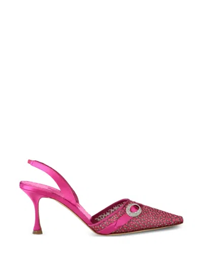 Manolo Blahnik Zutosli Mesh Slingback Pumps In Multi