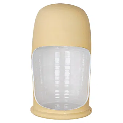 Pre-owned Manolo Eirin Handmade Table Side Pac-man Lamp, Pocket Pick, Ceramic White/beige In Sand