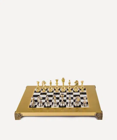 Manopoulos Metal Staunton Chess Set