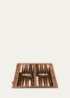Manopoulos Natural Walnut Tree Trunk Backgammon Set