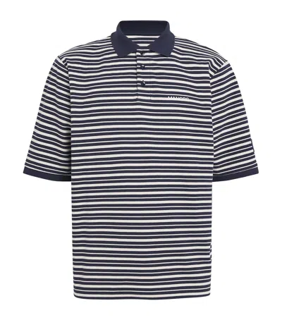 Manors Cotton G. O.a. T Piqué Polo Shirt In Navy