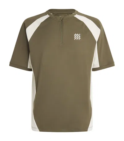 Manors Mens Olive Tour Polo Crewneck Woven Top In Green