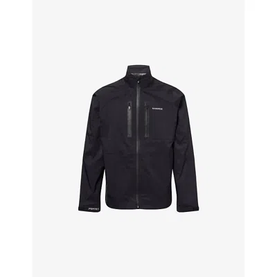 Manors Mens Black Logo-print Long-sleeve Waterproof Jacket