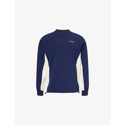 Manors Ens Navy  X Reebok Crewneck Nylon Windbreaker Sweatshirt