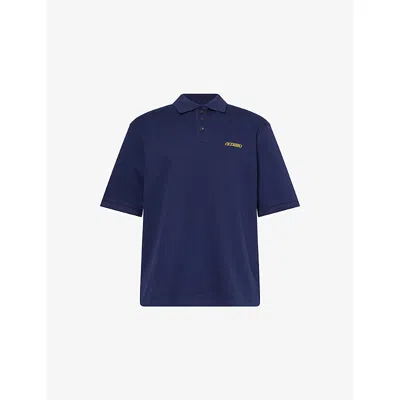 Manors Ens Navy  X Reebok Logo-print Pique Cotton Polo Shirt