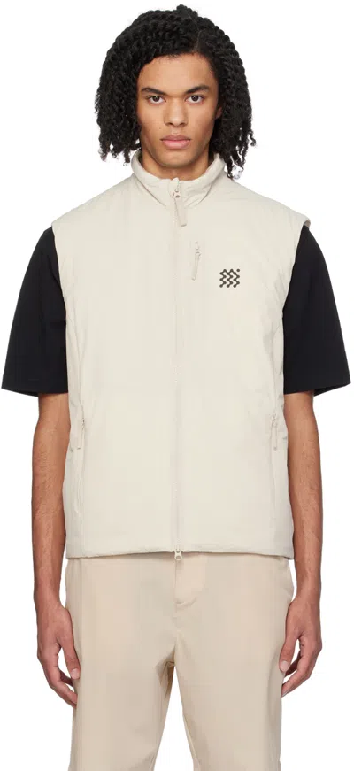 Manors Golf Beige Course Vest In Ivory