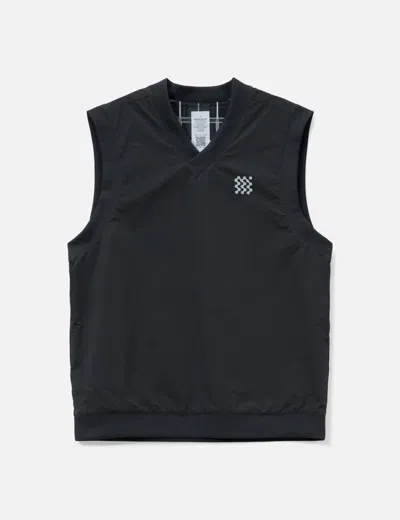 Manors Golf Reversible V-neck Vest In Black