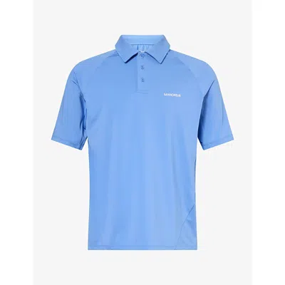 Manors Mens Course Stretch-woven Polo T-shirt Powder In Blue