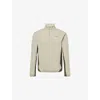 Manors Mens Greige 1/4 Zip Mid-layer High-neck Stretch-woven Top In Greige