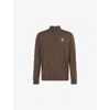 Manors Mens Tech High-neck Wool Windbreaker Hickory Brown Xl In Animal Print