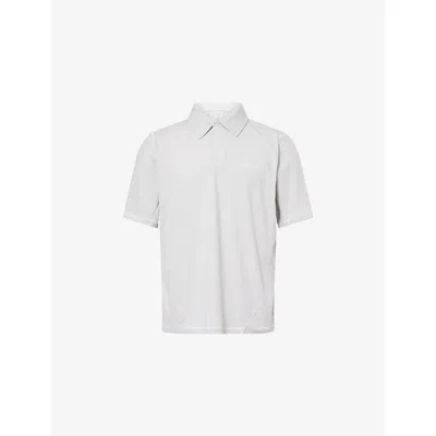 Manors Mens Outsider Short-sleeved Woven Polo Shirt Vapour