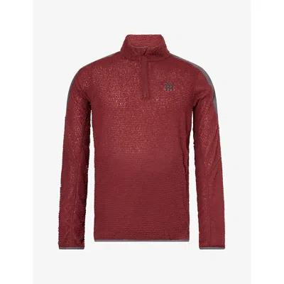 Manors Mens Primaloft® Quarter-zip Fleece Mid-layer Top Burgundy